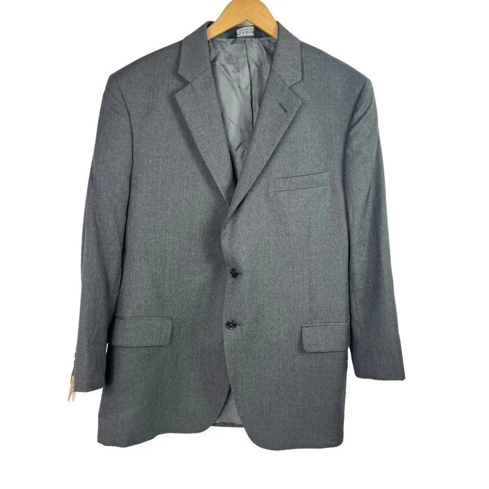 Jos. A. Bank Blazer Mens Gordon Sport Coat 46R Jacket Two Button Gray Wool FLAW